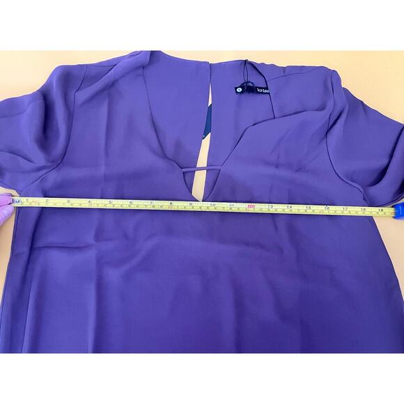 Krisa Revolve Plum Purple V-Neck Long Sleeve Shift Mini Dress Size Small NWT - Picture 6 of 9